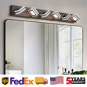 6 Lights 40'' Vanity Light LED 5CCT Black for Bathroom Mirror Wall Lamp Fixture - Picture 1 of 9