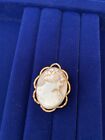 Estate Pendant Cameo Shell Carved 1940'S Pin Stamped Pr.St.Co 12K G.F.