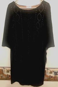 Women's Calvin Klein Black Nude Illusion Sweater Dress Size 1X NWT - Picture 1 of 7