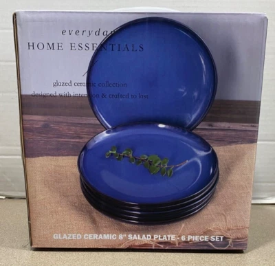Home Essentials Glazed Ceramic 8" Salad Plate, 6 Piece Set - Image 1 of 4
