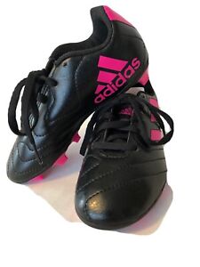 Adidas Goletto VII FG J Soccer Cleats Boys Sz 12 NWOB Black & Shock Pink w/tag