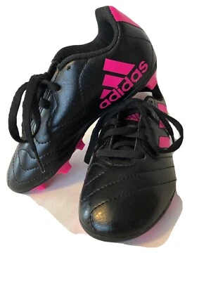Adidas Goletto VII FG J Soccer Cleats Boys Sz 12 NWOB Black & Shock Pink w/tag - Image 1 of 4