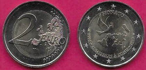 MONACO 2 EURO 2013 UNC 1 YEAR TYPE,20th ANNIVERSARY ADMISSION TO THE UNITED NATI - Picture 1 of 1