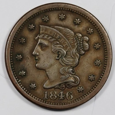 1846 Large Cent.  Medium Date.  XF.   210365 - Image 1 of 2