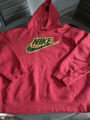 Supreme X Nike "Felpa con cappuccio e applicazioni in pelle" Taglia Rossa Large