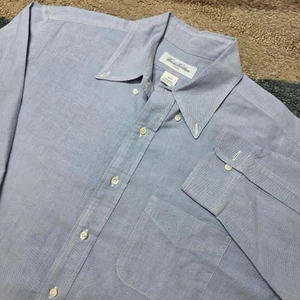 Brooks Brothers Makers Oxford Hemd 16-33 Blau Hergestellt in den USA Baumwolle - Bild 1 von 6