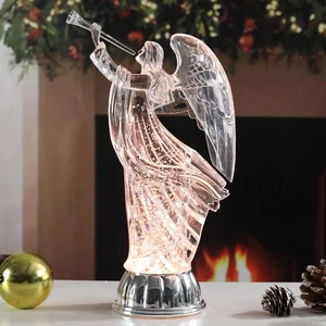 Estatua Acrílica de Navidad, Ilumina LED Ángel Globo de Nieve Lámpara con Figura de Violín... - Imagen 1 de 6