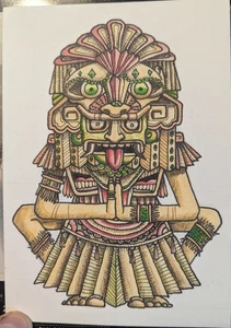 Original Mayan Priest Squat Watercolour Painting - Picture 1 of 3