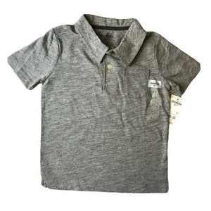 OshKosh Classic Polo Shirt Top Boys Size 4T NEW! Grey Gray Black Osh Kosh NWT - Picture 1 of 9