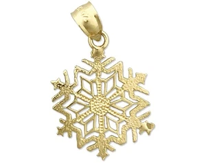 Dije de copo de nieve de Navidad de oro 14K - Imagen 1 de 6