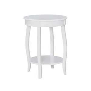Furniture Round Shelf, White Table, 18" x 18" x 22" Tall - Picture 1 of 9
