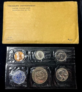 1956 US Mint Silber Proof Set Type 2 mit US Mint Umschlag - Bild 1 von 7