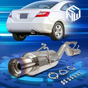 For 06-11 Honda Civic Si 2.0L K20Z3 4" Muffler Burnt Tip Catback Exhaust System - Picture 1 of 8