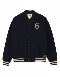VANS Mens Varsity Jacket UK 36 Small Navy Blue Wool CH01 - Picture 1 of 5