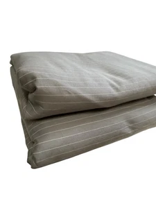 Brooklinen Luxe Sateen Queen Size Duvet Cover Retired Colorway Gray Pinstripe - Picture 1 of 9
