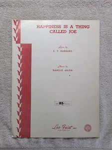 Happiness Is a Thing Called Joe 1942 Sheet Music Harburg Arlen Cabin in the Sky - Picture 1 of 4