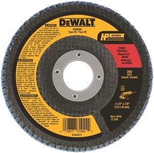 DEWALT DW8308 Fächerscheibe 4-1/2" x 7/8" Zirkonoxid 60er Körnung Typ 29 Winkelschleifer Scheibe - Bild 1 von 4