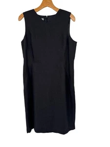 Talbots Petites Black Irish Linen Dress Size 12 p sleeveless - Picture 1 of 3