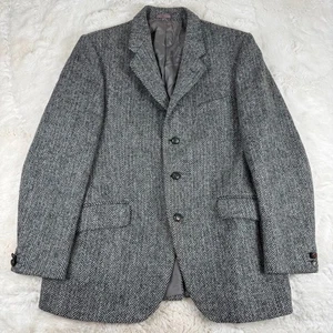Vintage Harris Tweed Sport Coat for Andrew Douglas of Scotland Grey Blazer 44R - Picture 1 of 13