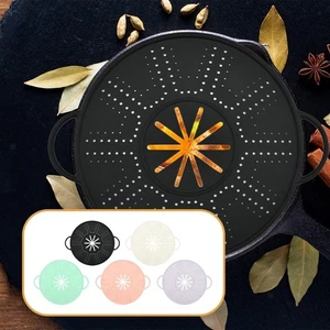 Silicone Spill Stopper Lid Silicone Splatter Screen Reusable Heat Resistant Pot - Picture 1 of 27