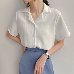 Vintage Style For Women's Short Sleeve Loose Shirt Blouse for Retro Fashion - Picture 1 of 17
