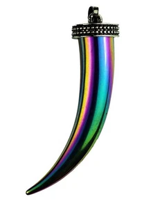 Pendant Horn 58mm Rainbow Hema - Picture 1 of 1