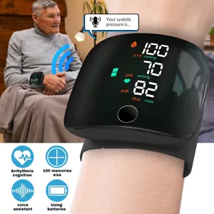 Monitor automático de presión arterial alta de muñeca máquina de manguito BP kit de medidor de frecuencia cardíaca - Imagen 1 de 12