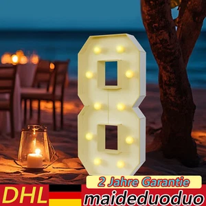 Leuchtbuchstaben 8 Mosaike Digital Leuchtend Große Nummer Mit Glühbirnen - Bild 1 von 20
