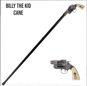 Billy the Kid Revolver Gun Handle Cane Gentleman's Walking Stick Pistol Shaped - Picture 1 of 12