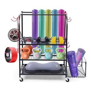 Sports Equipment Storage Organizer Garage Storage System Ball Storage Mat Rack - Picture 1 of 13