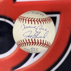 David Cone Joe Girardi Signed Perfect Game OMLB Baseball Autographed JSA Yankees - Picture 1 of 5