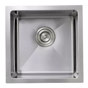 Fregadero de barra de acero inoxidable de radio pequeño de 15" x 15" cuadrado REACONDICIONADO - Imagen 1 de 5