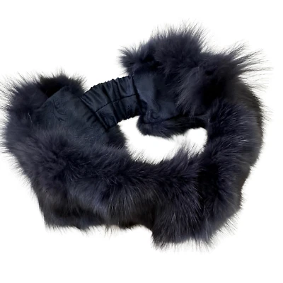 Blue Natural fur fox headband, winter fur headband, fur turban for women's - Image 1 of 4