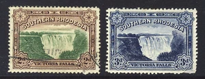SOUTHERN RHODESIA King George V 1932 Victoria Falls Set SG 29 & SG 30 VFU & MINT - Picture 1 of 2