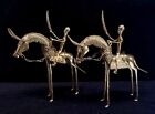 Vintage 1960S Mounted Warrior Figures From Brass Ammo Shells Chad Africa 11.5"