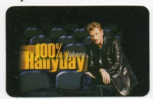 JOHNNY HALLYDAY CARTE TELEPHONIQUE PROMOTIONELLE 100% HALLYDAY NON UTILISEE RARE - Photo 1/3