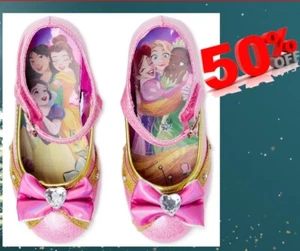 Disney Princesa Niño TALLA 7 Niña Tacón Bajo Zapatos de Vestir ROSA NUEVO - Imagen 1 de 14