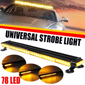 78 LED Auto Frontblitzer Blitzlicht Warnleuchte KFZ Strobe Licht 12LED 12V Gelb - Bild 1 von 21