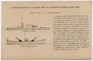 cartolina marina militare GUERRA MONDIALE1915-18 MONITOR E CANNONIERE - Picture 1 of 1