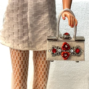 OOAK Barbie Doll Purse Red & White Bag For 11” Fashion Dolls Designed by ‘Bee - Picture 1 of 9