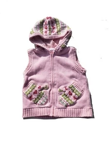 Gymboree Sweater Vest Size 4T 5T Pink Gingerbread Girl Vintage - Picture 1 of 6