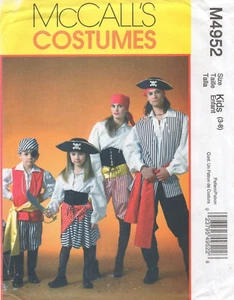 McCalls Sewing Pattern 4952 EASY Costumes Pirates for Boy or Girl Size 3 - 8 New - Picture 1 of 13