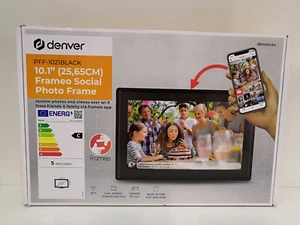 Cadre photo numérique Denver Frameo PFF-1021 noir 10,1 pouces tactile Wi-Fi 16 Go - Photo 1/4