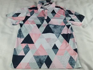Yatta Golf Polo Shirt Mens Large Birdie Dropper Loud Performance Stretch Wicking - Picture 1 of 6