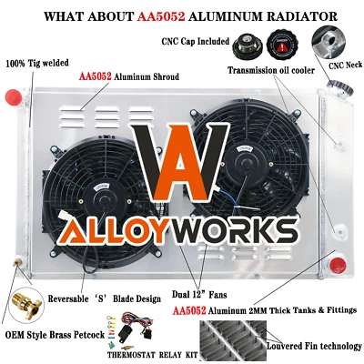 3-Row Radiator+Shroud Fan For 1970~81 Pontiac Firebird Trans Am Formula V8 CU573 - Изображение 1 из 4