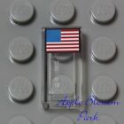 NEW Lego Red White Blue USA AMERICAN FLAG - 1x2 Clear Printed Tile 21309 92176
