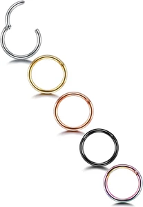 Nose Rings 20G 18G 16G 14G Lip Septum Rings 316L Surgical Steel Tragus Daith Car - Picture 1 of 12