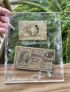 1863 United States Fractional Currency Note 15 Cent And 5 Cent Preserved - Picture 1 of 7