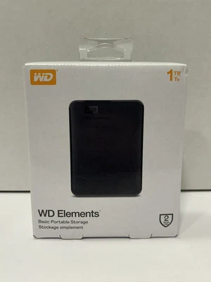 Western Digital WD Elements 1 TB Portable External Hard Disk Drive New - Image 1 of 4