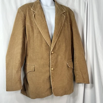 Vintage Pioneer Wear Corduroy Jacket Sz 50 Western Blazer Leather Elbow Patches - Image 1 of 4
